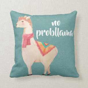 Coussin aucun carreau de lamas d'aquarelle de probllama