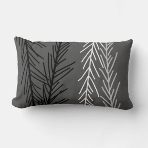 coussin audacieux noir, blanc gris abstrait art na