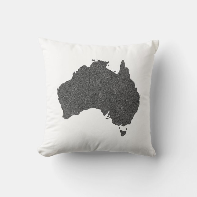 Coussin Australie Carte Design avec des frontières cachées (Recto)