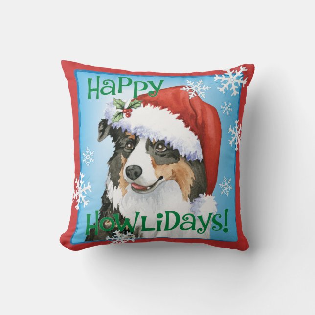 Coussin Australien heureux de Howliday (Recto)