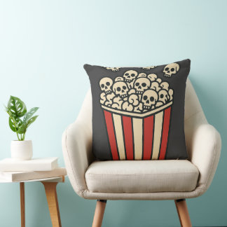 Coussin Autocollant Boîte de Popcorn Crânes