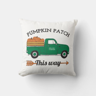 Coussin Automne Art Citrouille Patch Vieux Camion Vintage 