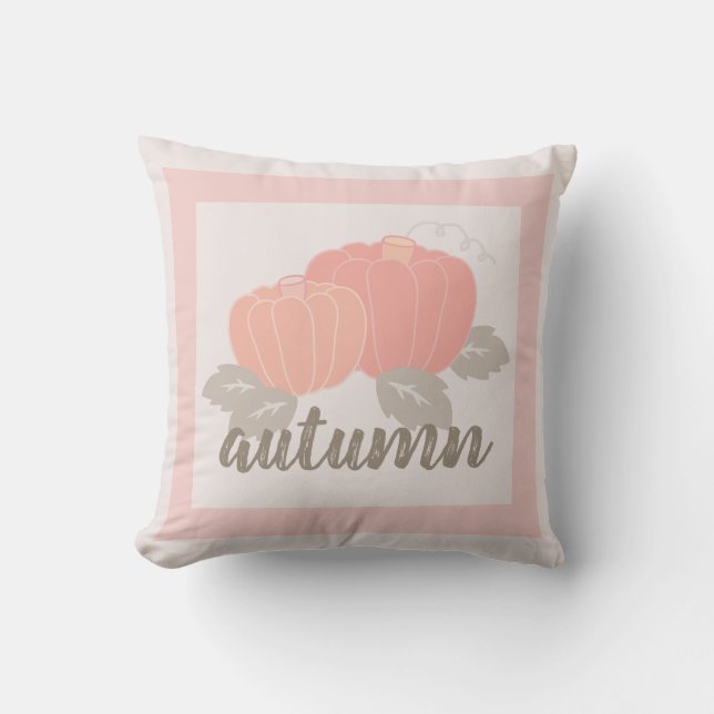 Coussin Automne Automne Citrouilles rose pâle Jeu d'oreill (Recto)