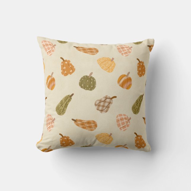 Coussin Automne Citrouille Patch Jeu d'oreiller - Rustic F (Recto)