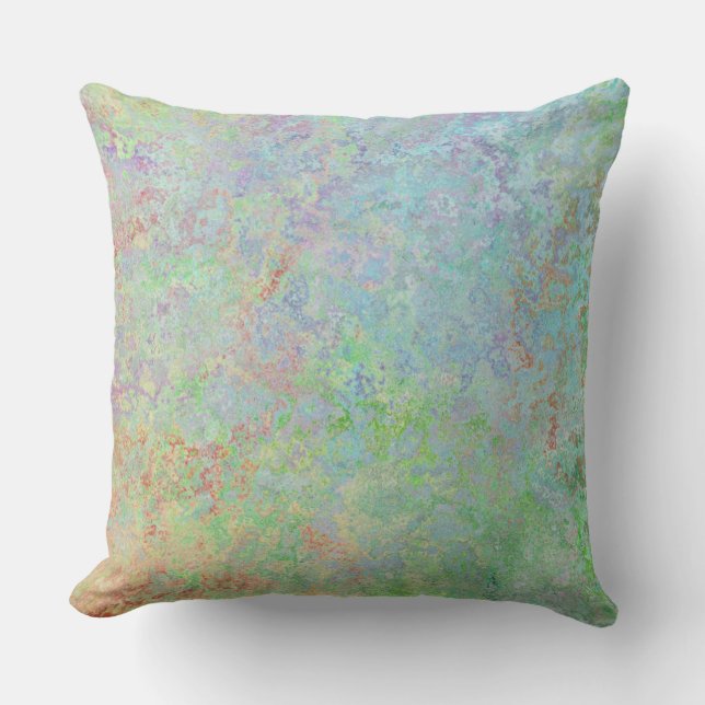Coussin Automne Dawn Neon Pastel Encre d'alcool Abstraite (Recto)