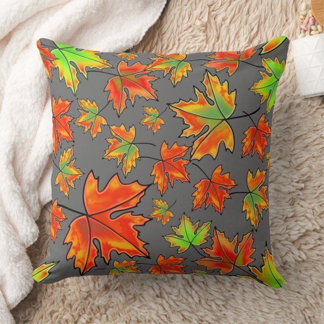 Coussin Automne rouge orange feuille érable feuille (Couverture)
