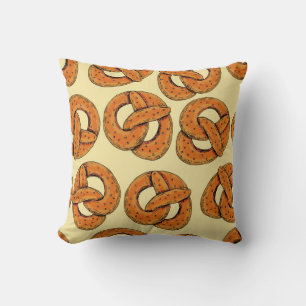 Coussin Automne sans couture motif avec bretzels, octobre 
