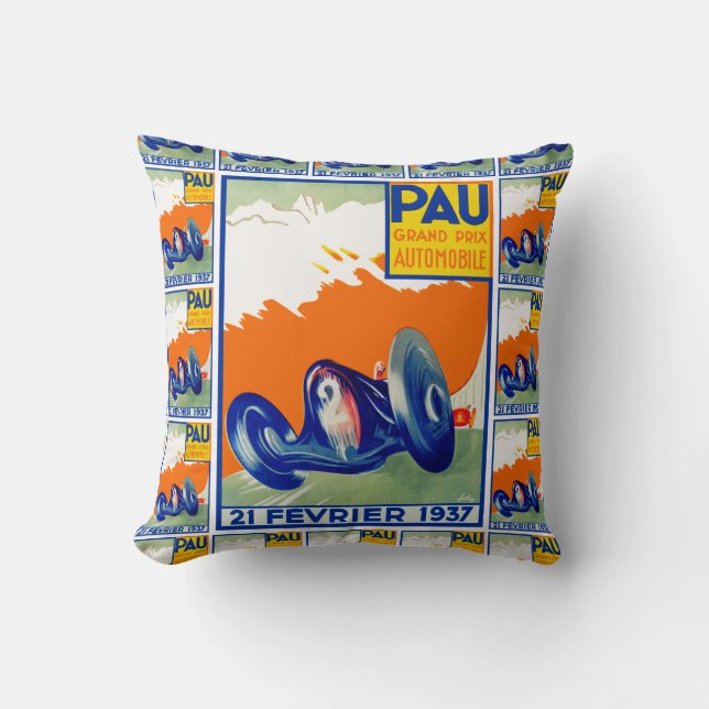 Coussin Automobile 1937 de Grand prix De Pau (Recto)