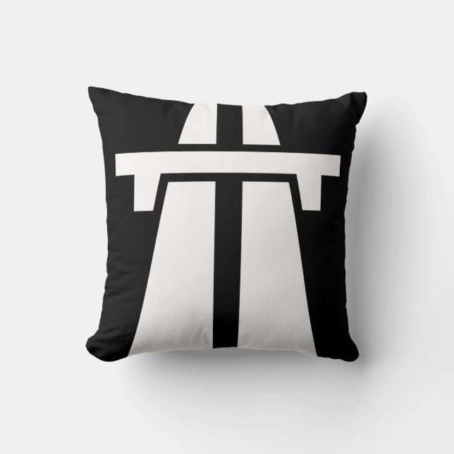 Coussin Autoroute, autoroute, autoroute - blanc (Recto)