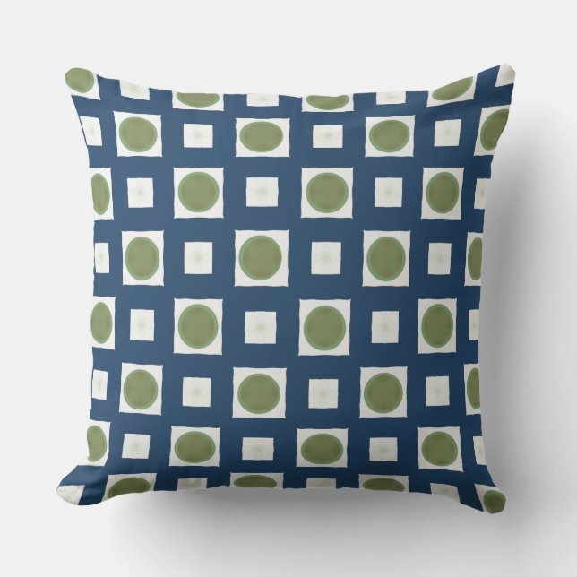 Coussin Autres couleurs vert olive et bleu marine (Recto)