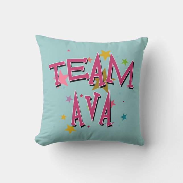 Coussin AVA d'ÉQUIPE personnalisable (Recto)