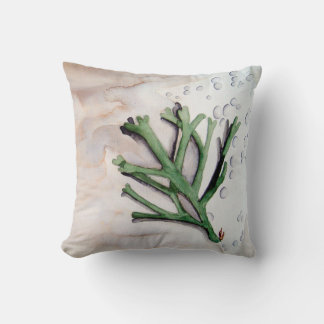 Coussin avec aquarelle d'algue