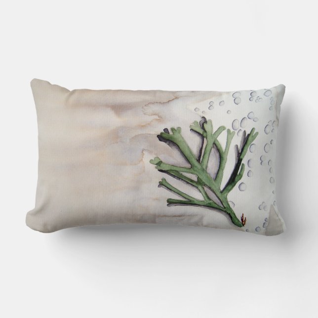 Coussin avec aquarelle d'algue (Recto)
