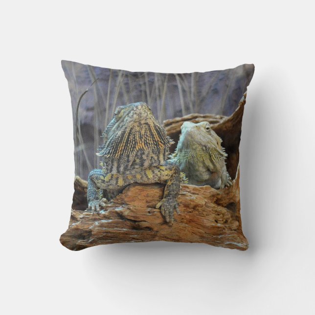 Coussin avec deux lézards curieux (Recto)