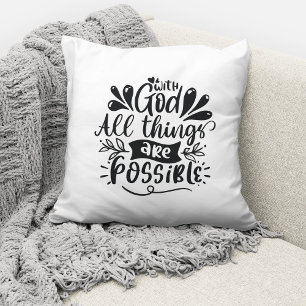 Coussin Avec Dieu, toutes choses sont possibles / Chrétien
