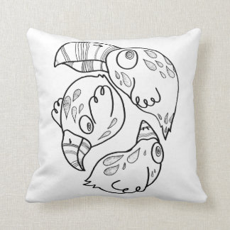 coussin avec doodly la conception : "psychobirds "