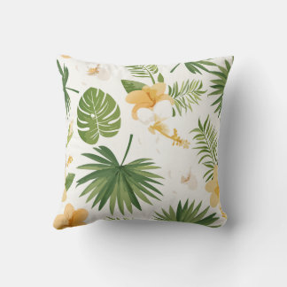 coussin avec éléments tropicaux