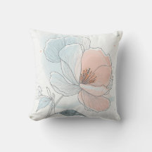 coussin avec fleurs stylisées