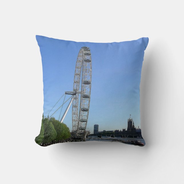 Coussin avec London Eye Ferris Wheel (Recto)