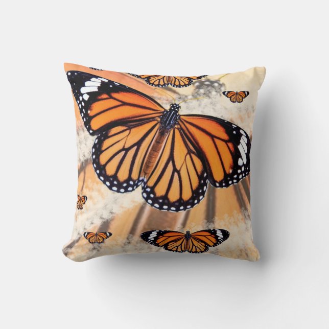 Coussin avec Monarch papillon design (Recto)