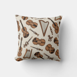 Coussin avec motif d'instrument à cordes