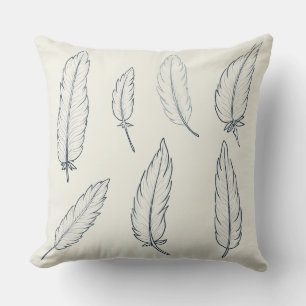 Coussin avec peinture de plume