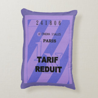 Coussin avec ticket de cinéma vintage de Paris