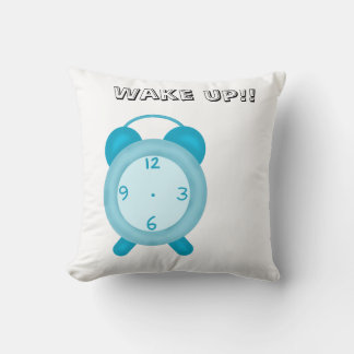 Coussin avec un bleu mignon une horloge et réveill