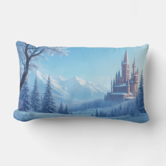coussin avec un paysage fantastique - hiver émouva