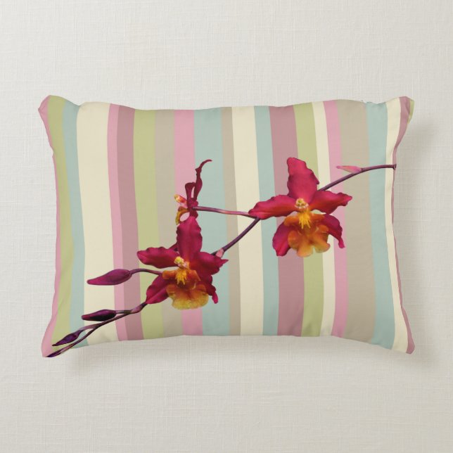 Coussin avec un Spray d'orchidées de Cattleya (Devant)