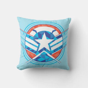 Coussin Avengers Bouclier géométrique à lignes de Captai