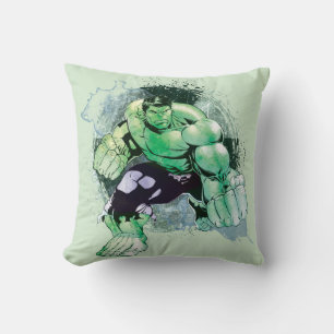 Coussin Avengers Hulk aquarelle graphique