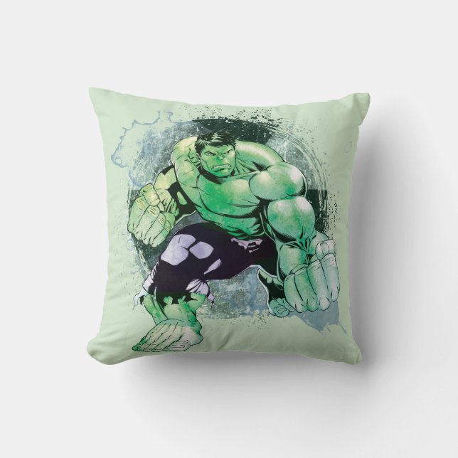 Coussin Avengers Hulk Aquarelle Graphique (Recto)
