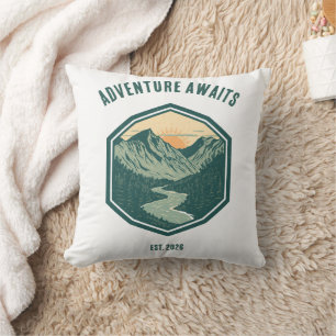 Coussin Aventure de montagne personnalisée Rétro Extérieur