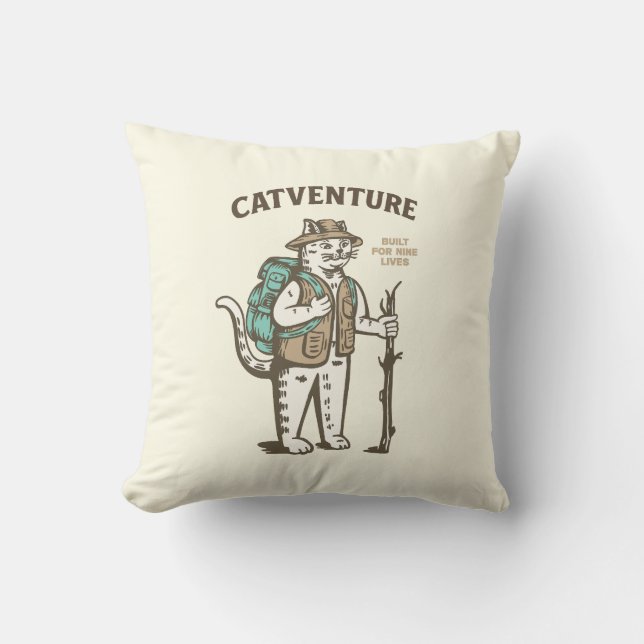 Coussin Aventure féline (Recto)