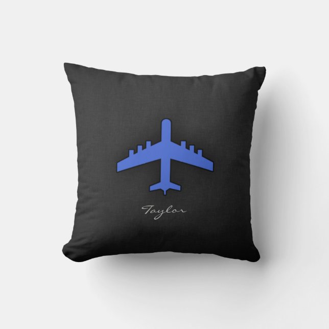 Coussin Avion bleu royal (Recto)