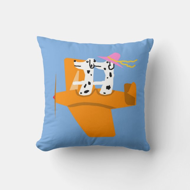 Coussin Avion et Dalmates (Recto)