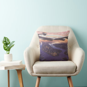 Coussin Avion vintage au-dessus de Hudson River, New York