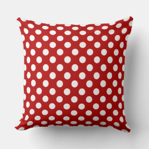 Coussin Awesome Vibrant Rouge et blanc Motif de point Polk