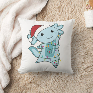 Coussin Axolotl Joyeux Noël Animaux d'hiver Axolotls