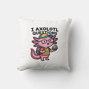 Coussin Axolotl nerd sarcastique je pose des questions sur