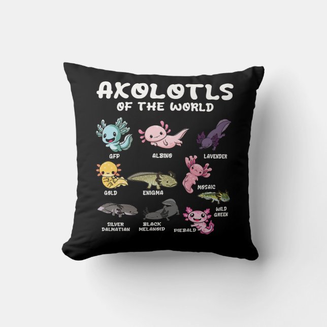 Coussin Axolotls Du Monde Cute Kawaii Axolotl Lover Oc (Recto)