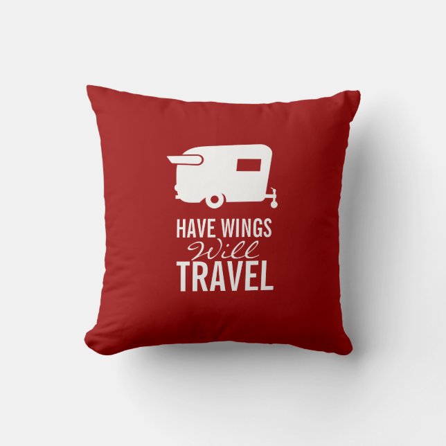 Coussin Ayez les ailes voyagera - remorque de campeur de (Recto)