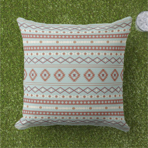 Coussin Aztec Mixte Motif Motif Rusts Crème Bleu