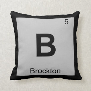 Coussin B - Brockton Massachusetts Symbole de chimie Ville