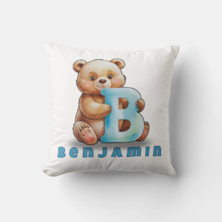 Coussin B is for Bear – Personalized Baby Pillow 
