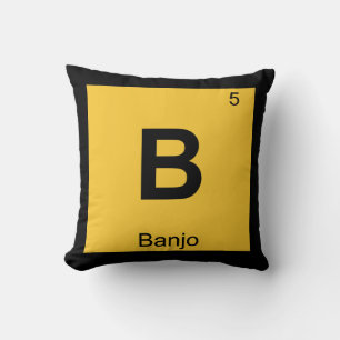 Coussin B - Musique de Banjo Chimie Symbole du Tableau Pér