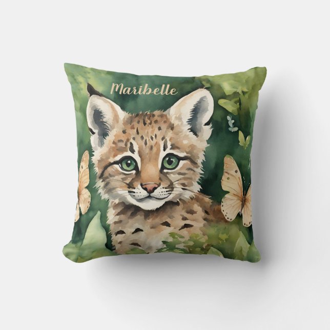 Coussin Baby Bobcat Girls Personnalisées (Recto)