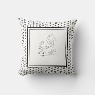 Coussin Baby Boy de naissance moderne pour enfants Poisson