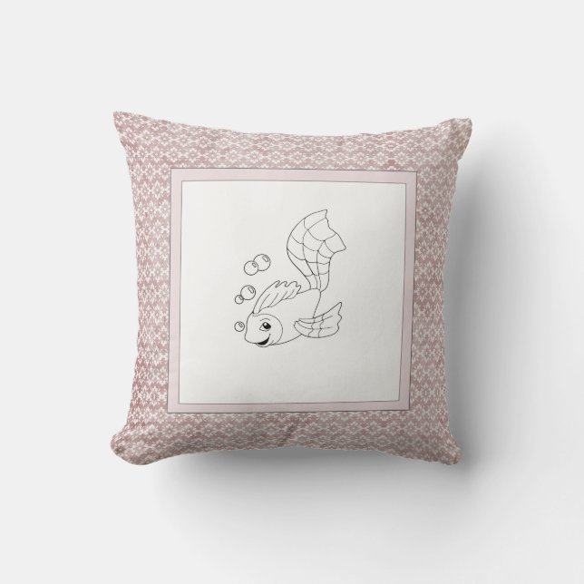 Coussin Baby Boy de naissance moderne pour enfants Poisson (Recto)